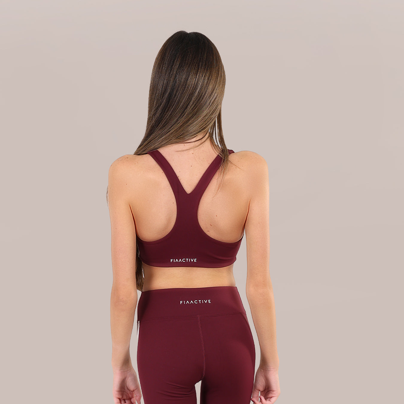 FIA ACTIVE STRIPE BRA - BURGUNDY