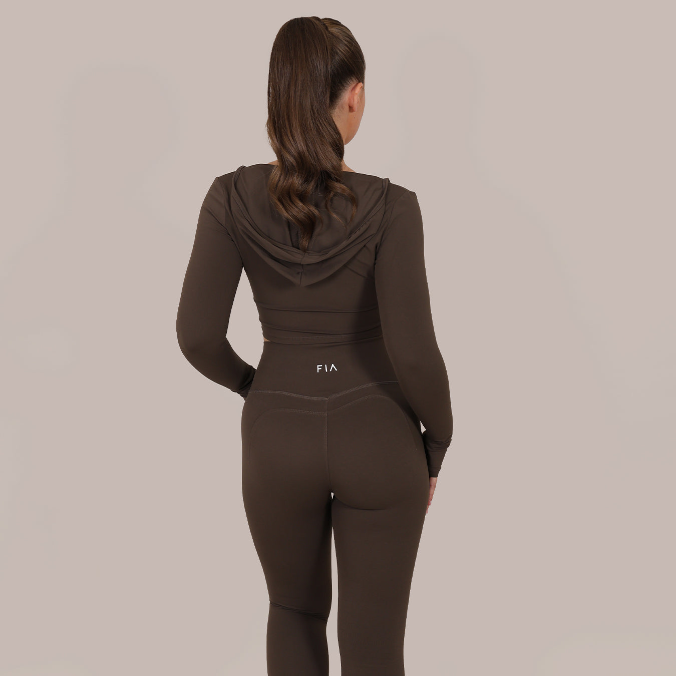 FIA LUNA YOGA HOODED TOP - BROWN