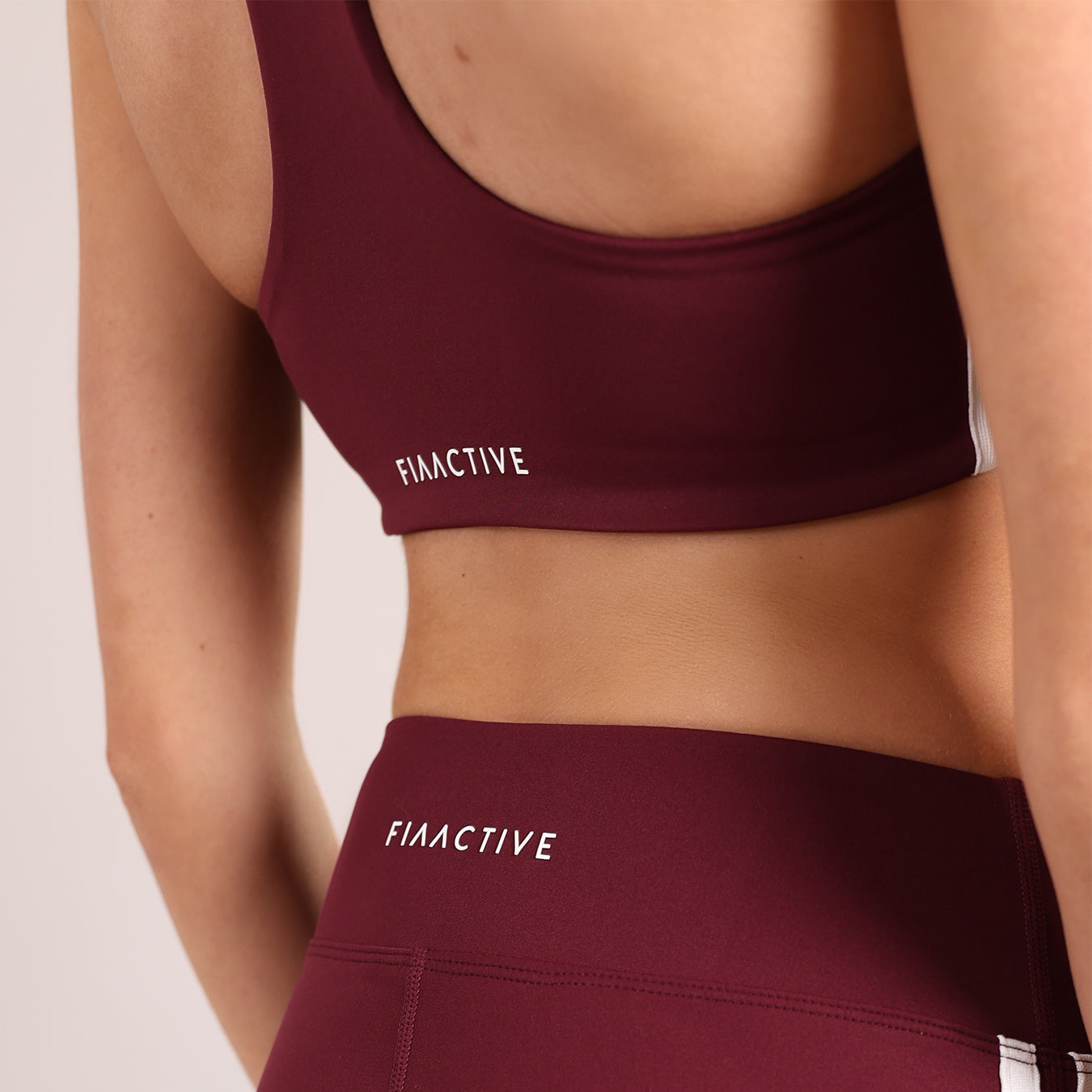 FIA ACTIVE STRIPE BRA - BURGUNDY