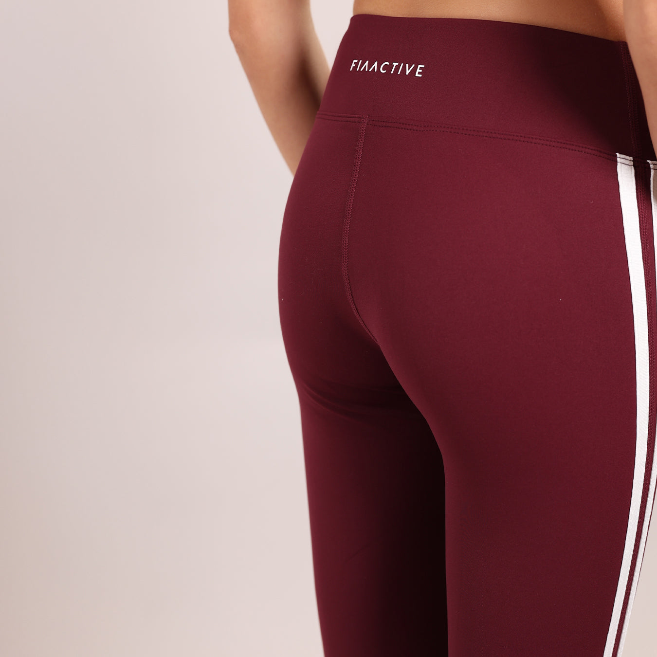 FIA ACTIVE STRIPE LEGGINGS - BURGUNDY