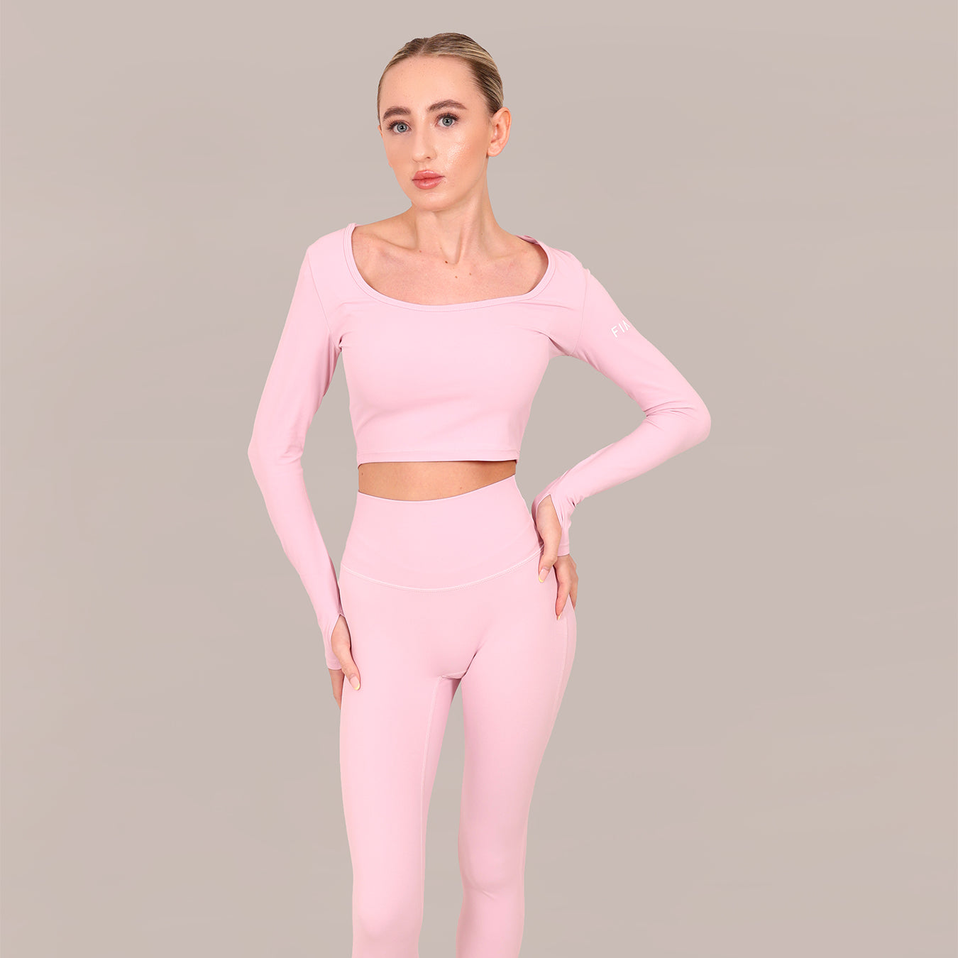FIA LUNA YOGA HOODED TOP - POWDER PINK